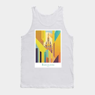 Barcelona Spain Abstract Skyline Tank Top